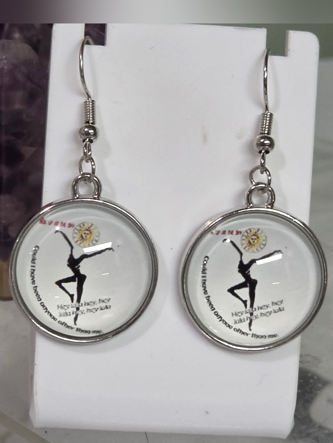 Custom Made Dmb Dave Matthews Band Black Logo Drop Earrings